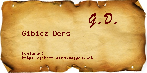 Gibicz Ders névjegykártya